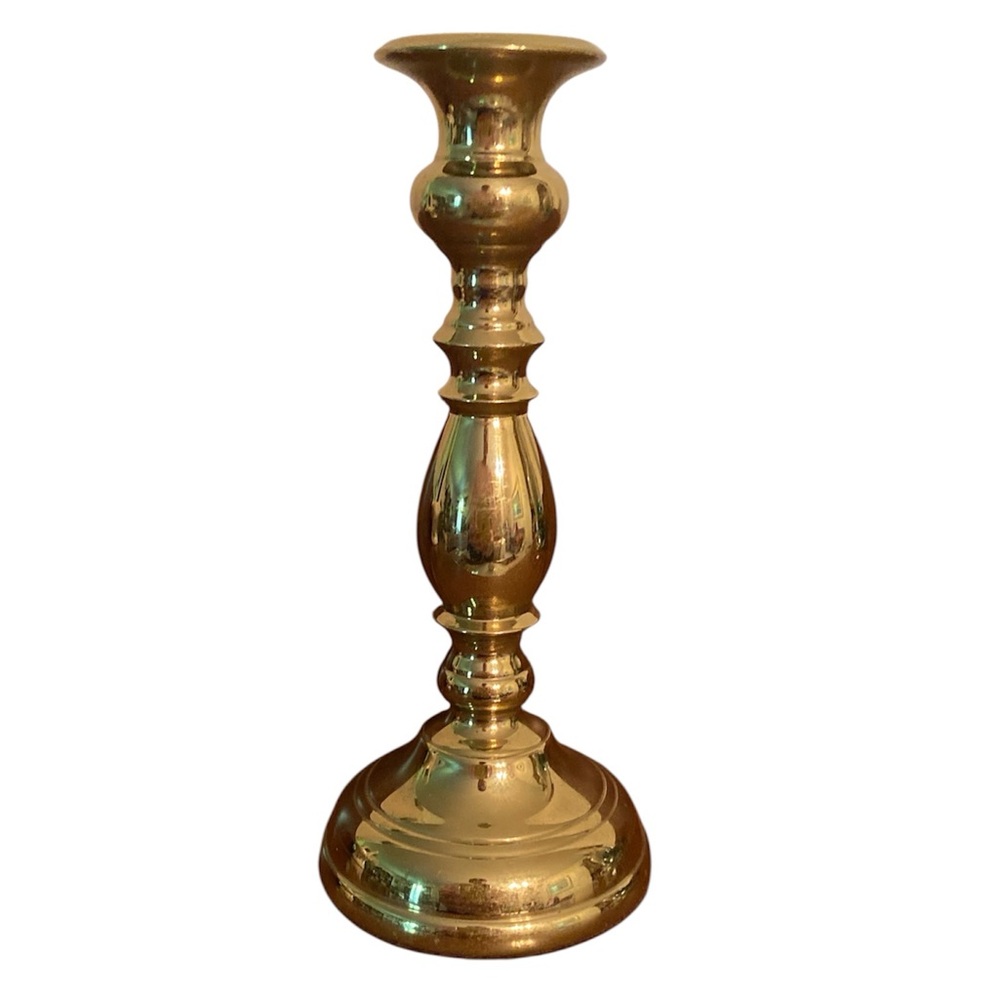 Vintage Brass Candlestick Virginia Metal Crafters Museum Brass 5 1/2” Tall NICE